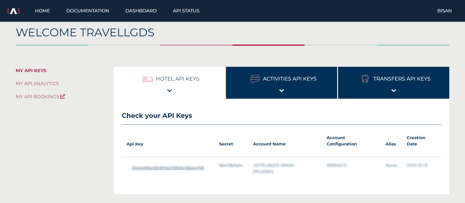 Hotelbeds API Keys